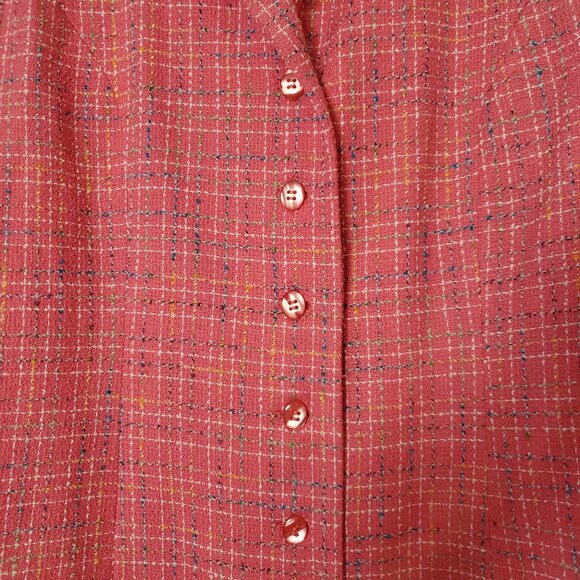 Sag Harbor Womens Pink Tweed Button-Front Blazer Size 8 - Picture 4 of 5